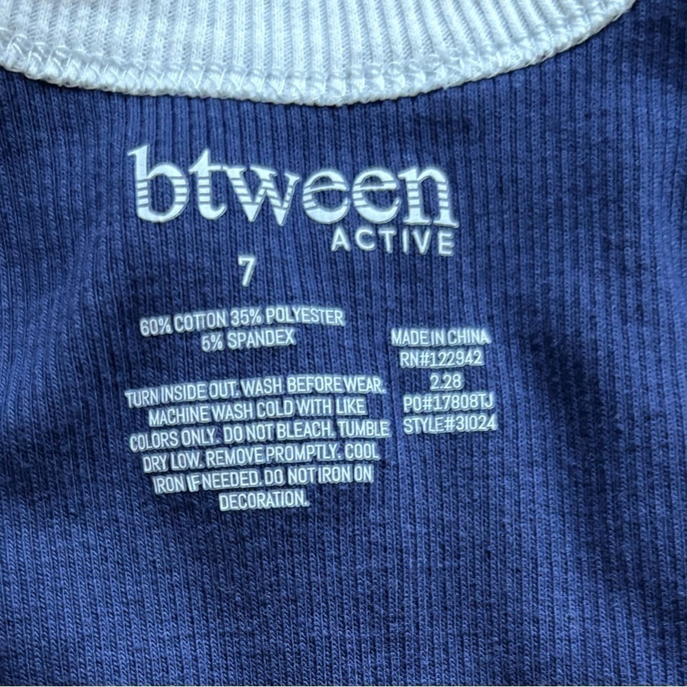 btween Girls Active Set Blue Top and White Skort with red and blue stars - Picture 6 of 6